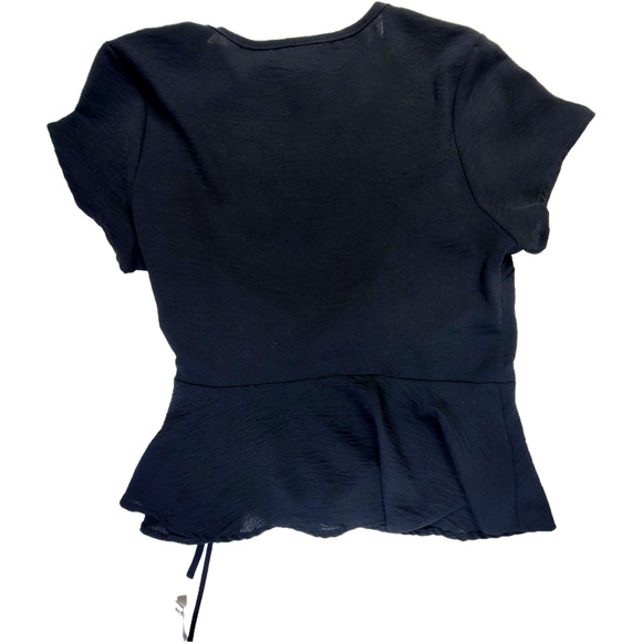 Jolie Short Sleeve Black Wrap Blouse SZ M - Picture 6 of 7